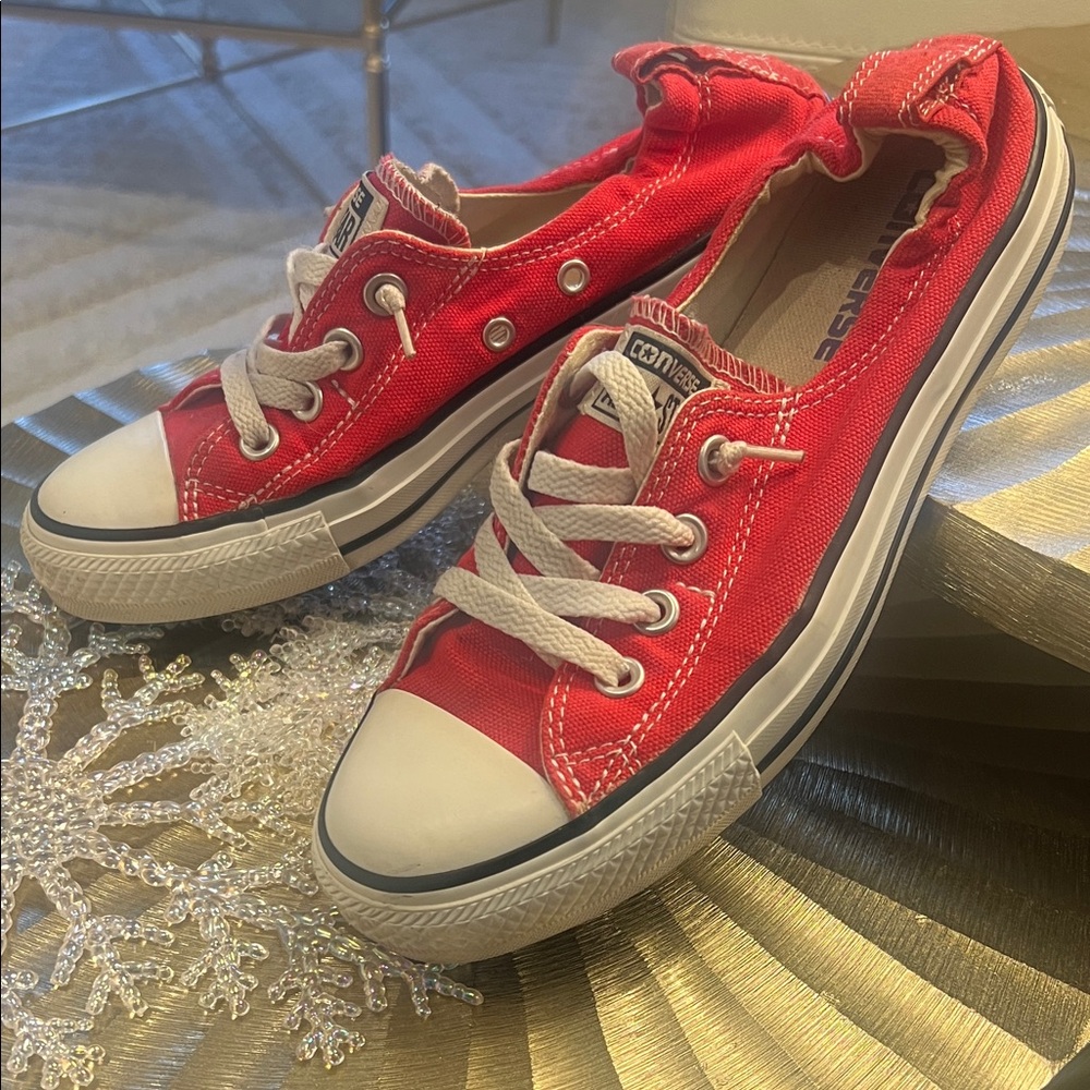 Women's Red Canvas Sneakers